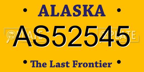 AS52545 Alaska License Plate