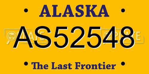 AS52548 Alaska License Plate