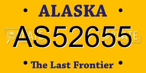 AS52655 Alaska License Plate