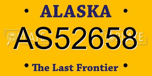 AS52658 Alaska License Plate