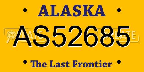 AS52685 Alaska License Plate