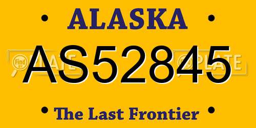 AS52845 Alaska License Plate