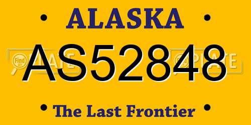 AS52848 Alaska License Plate