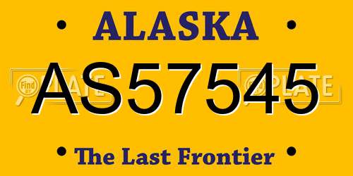 AS57545 Alaska License Plate
