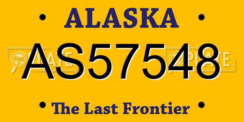 AS57548 Alaska License Plate