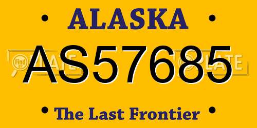 AS57685 Alaska License Plate