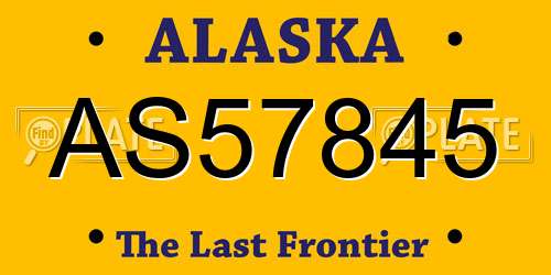 AS57845 Alaska License Plate