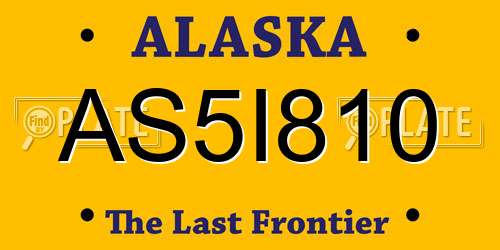 AS5I810 Alaska License Plate