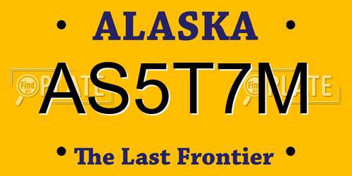 AS5T7M Alaska License Plate