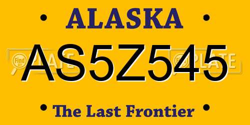 AS5Z545 Alaska License Plate