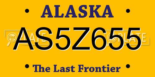 AS5Z655 Alaska License Plate