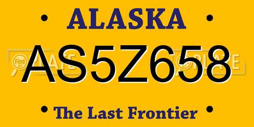 AS5Z658 Alaska License Plate