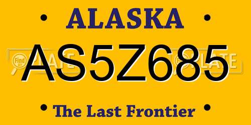 AS5Z685 Alaska License Plate