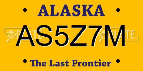 AS5Z7M Alaska License Plate