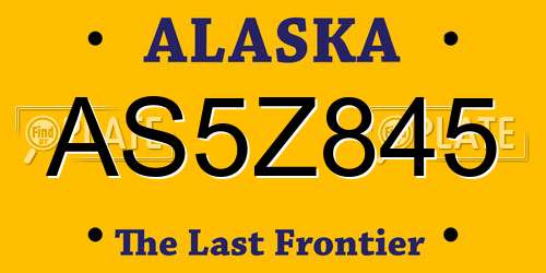 AS5Z845 Alaska License Plate