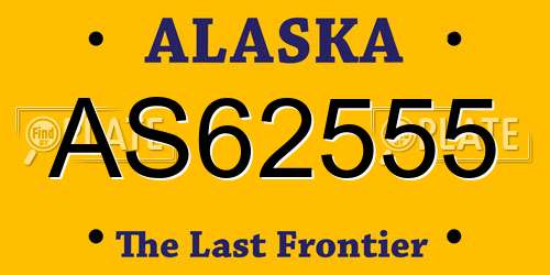AS62555 Alaska License Plate