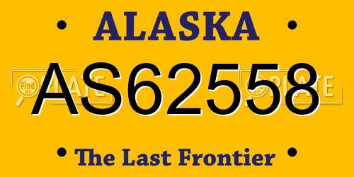 AS62558 Alaska License Plate