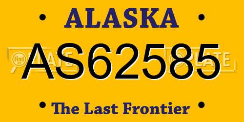 AS62585 Alaska License Plate
