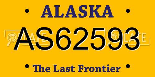 AS62593 Alaska License Plate
