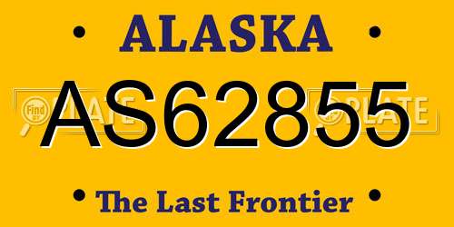 AS62855 Alaska License Plate