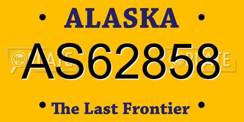 AS62858 Alaska License Plate