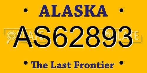 AS62893 Alaska License Plate