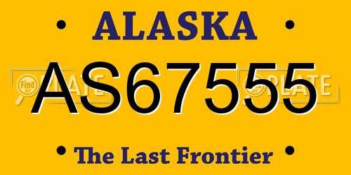 AS67555 Alaska License Plate