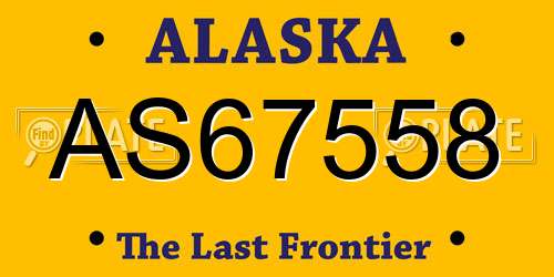 AS67558 Alaska License Plate