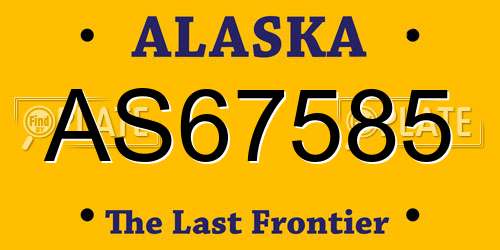 AS67585 Alaska License Plate