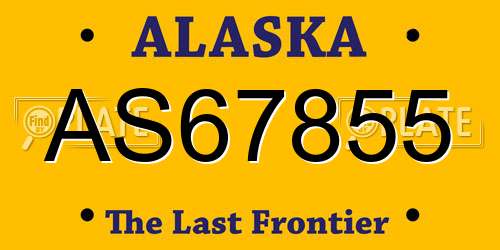 AS67855 Alaska License Plate