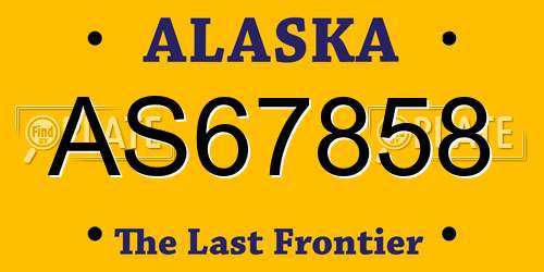 AS67858 Alaska License Plate