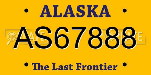 AS67888 Alaska License Plate