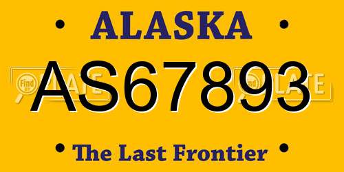 AS67893 Alaska License Plate