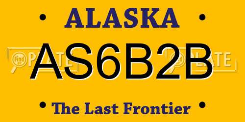 AS6B2B Alaska License Plate