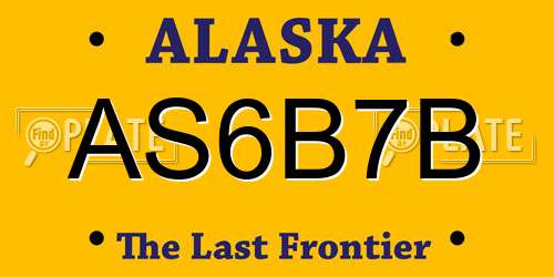 AS6B7B Alaska License Plate