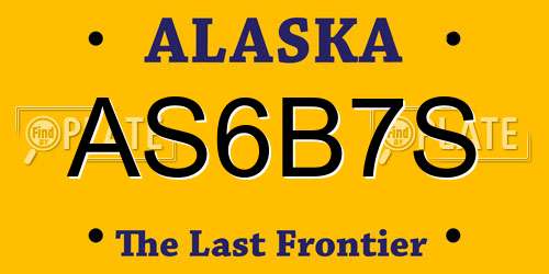 AS6B7S Alaska License Plate