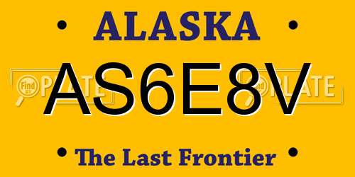 AS6E8V Alaska License Plate