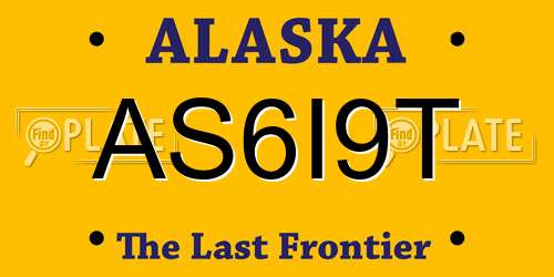 AS6I9T Alaska License Plate