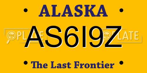 AS6I9Z Alaska License Plate