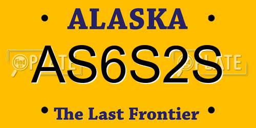 AS6S2S Alaska License Plate