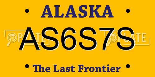 AS6S7S Alaska License Plate