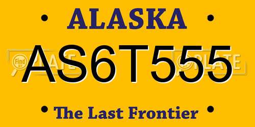 AS6T555 Alaska License Plate