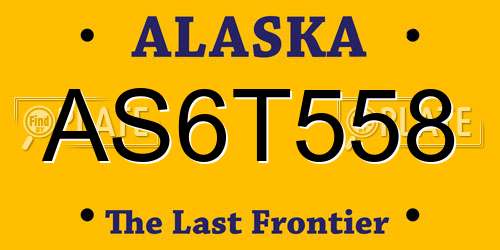 AS6T558 Alaska License Plate