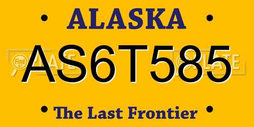 AS6T585 Alaska License Plate