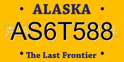 AS6T588 Alaska License Plate