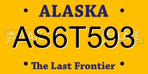 AS6T593 Alaska License Plate