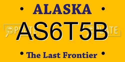 AS6T5B Alaska License Plate