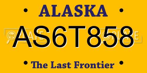 AS6T858 Alaska License Plate