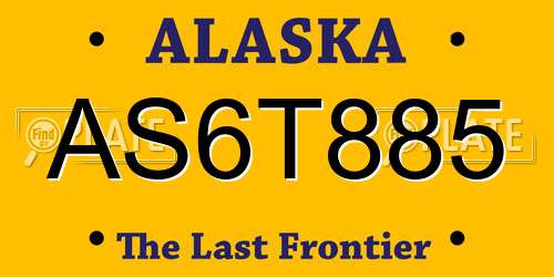 AS6T885 Alaska License Plate