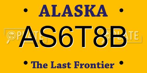 AS6T8B Alaska License Plate
